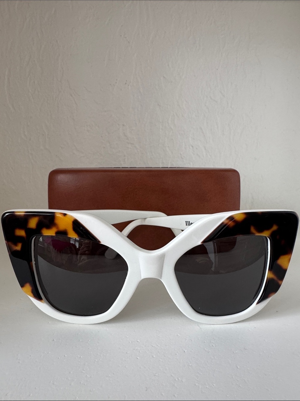 Illesteva White & Tortoise Cat-Eye Sunglasses for Women